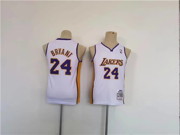 Youth Los Angeles Lakers #24 Kobe Bryant White Stitched Basketball Jersey