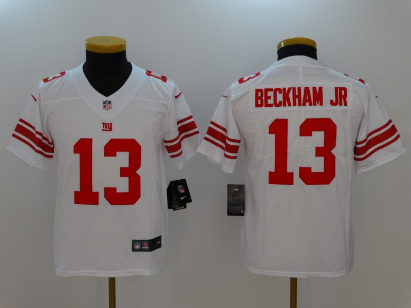 Youth New York Giants #13 Odell Beckham Jr. White Vapor Untouchable Limited Jersey