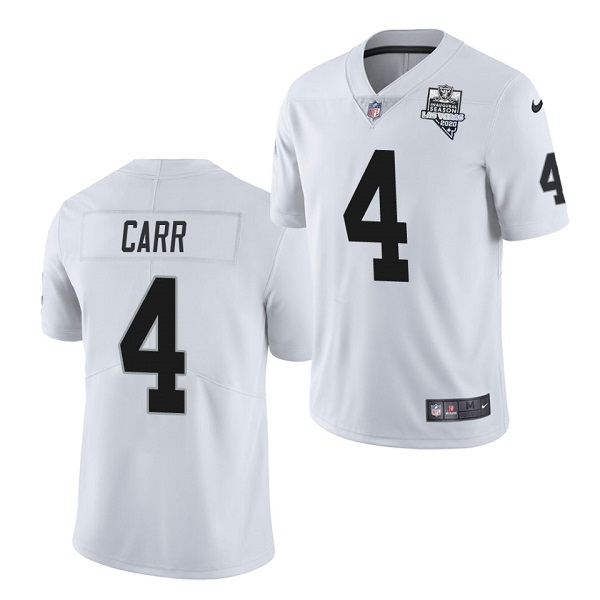 Youth Oakland Raiders #4 Derek Carr White 2020 Inaugural Season Vapor Untouchable Limited Stitched NFL Jersey