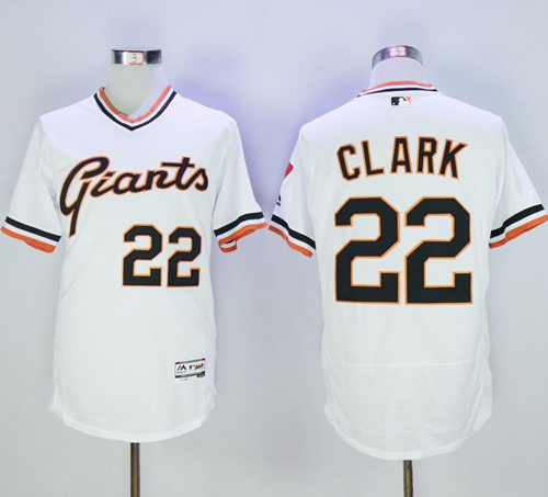 Youth Giants #22 Will Clark White Flexbase Cooperstown Stitched Jersey