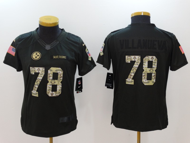 Youth Pittsburgh Steelers #78 Alejandro Villanueva Black Salute To Service Limited Stitched NFL Jersey