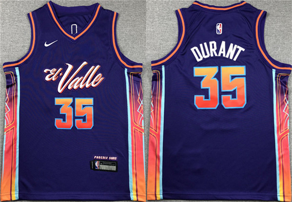 Youth Phoenix Suns #35 Kevin Durant Purple City Edition Stitched Basketball Jersey