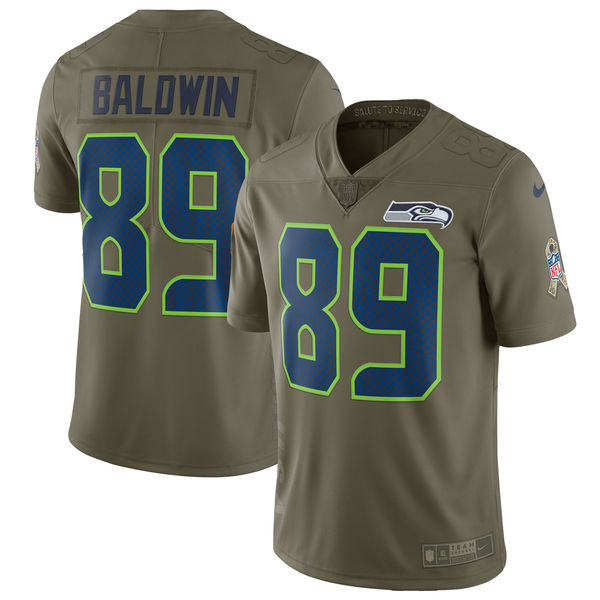 Youth Nike Seattle Seahawks #89 Doug Baldwin Olive Salute To Service Limited Stitched NFL Jersey