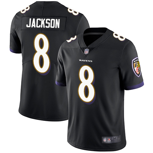 Youth Baltimore Ravens #8 Lamar Jackson Black Vapor Untouchable NFL Jersey