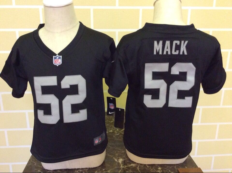 Toddler Nike Oakland Raiders #52 Khalil Mack Black Stitched NFL Jersey