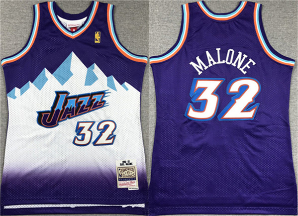 Youth Utah Jazz #32 Karl Malone Purple Stitched Basketball Jersey
