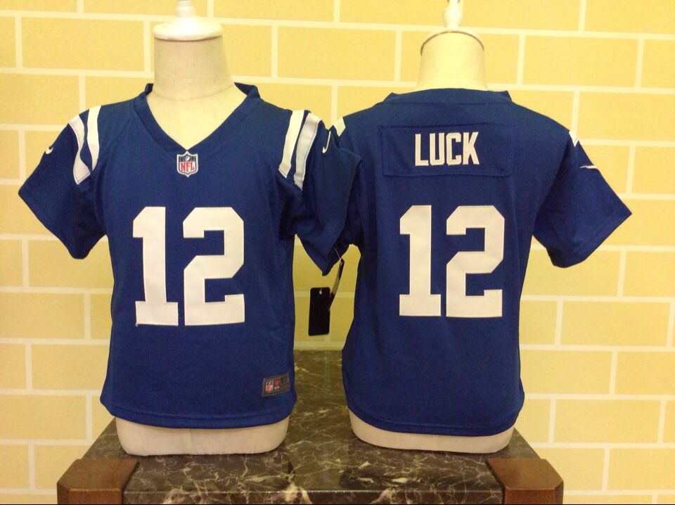 Toddler Nike Indianapolis Colts #12 Andrew Luck Blue Stitched NFL Jersey