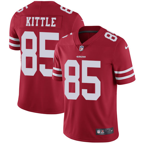 Youth San Francisco 49ers #85 George Kittle Red Vapor Untouchable Limited Stitched NFL Jersey