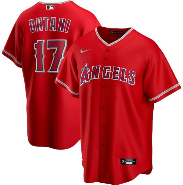 Youth Los Angeles Angels #17 Shohei Ohtani Red Cool Base Stitched Jersey