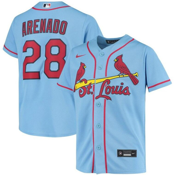 Youth St. Louis Cardinals #28 Nolan Arenado Blue Baseball Jersey