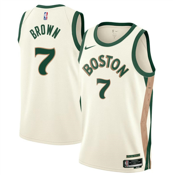 Youth Boston Celtics #7 Jaylen Brown White 2023/24 City Edition Stitched Jersey