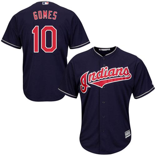 Indians #10 Yan Gomes Navy Blue Alternate Stitched Youth MLB Jersey