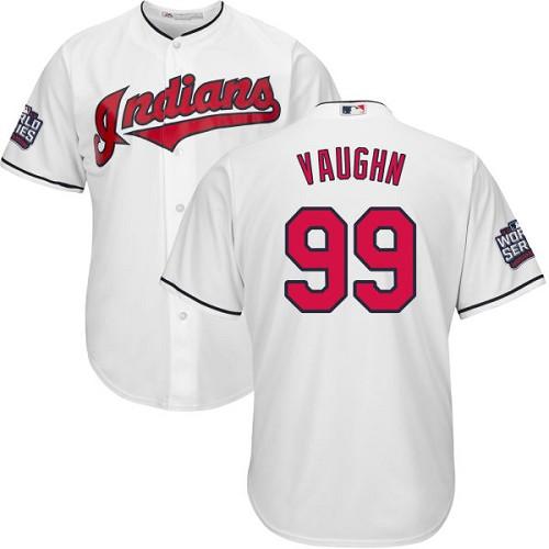 Indians #99 Ricky Vaughn White Home 2016 World Series Bound Stitched Youth MLB Jersey