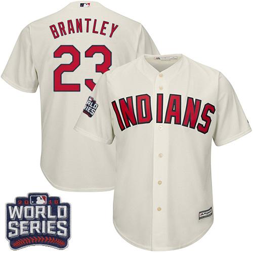 Indians #23 Michael Brantley Cream Alternate 2016 World Series Bound Stitched Youth MLB Jersey