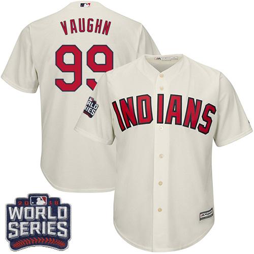 Indians #99 Ricky Vaughn Cream Alternate 2016 World Series Bound Stitched Youth MLB Jersey