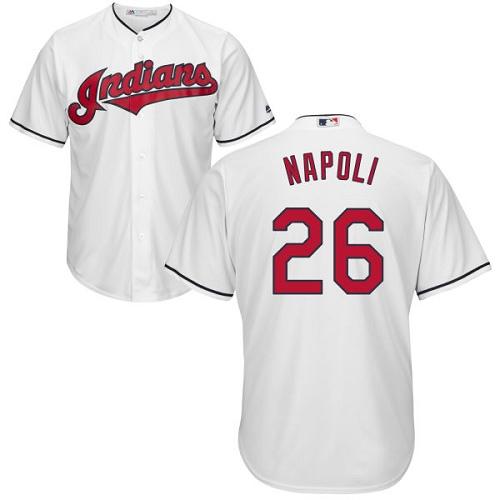 Indians #26 Mike Napoli White Home Stitched Youth MLB Jersey
