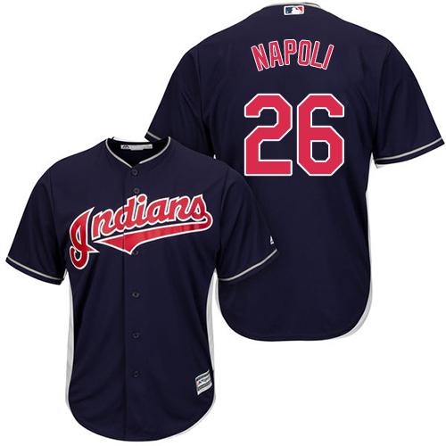 Indians #26 Mike Napoli Navy Blue Alternate Stitched Youth MLB Jersey