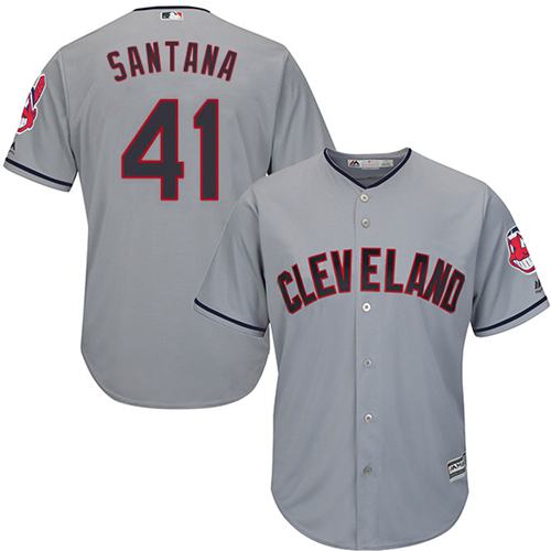 Indians #41 Carlos Santana Grey Road Stitched Youth MLB Jersey