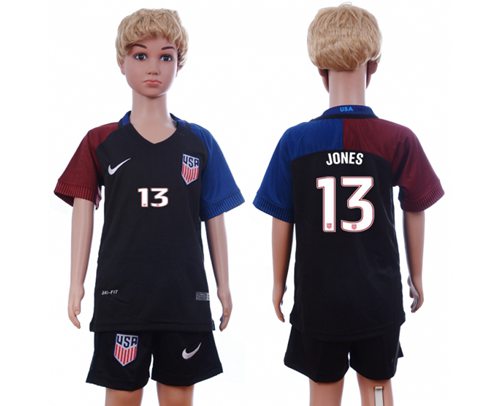 USA #13 Jones Away Kid Soccer Country Jersey