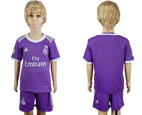 Real Madrid Blank Away Kid Soccer Club Jersey