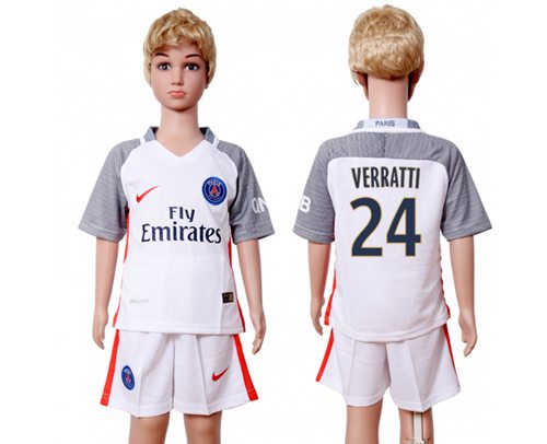 Paris Saint-Germain #24 Verratti SEC Away Kid Soccer Club Jersey