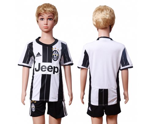 Juventus Blank Home Kid Soccer Club Jersey