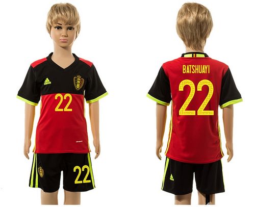 Belgium #22 Batshuayi Red Home Kid Soccer Country Jersey