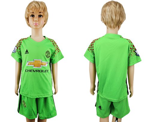 Manchester United Blank Green Kid Soccer Club Jersey