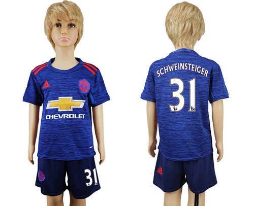 Manchester United #31 Schweinsteiger Away Kid Soccer Club Jersey