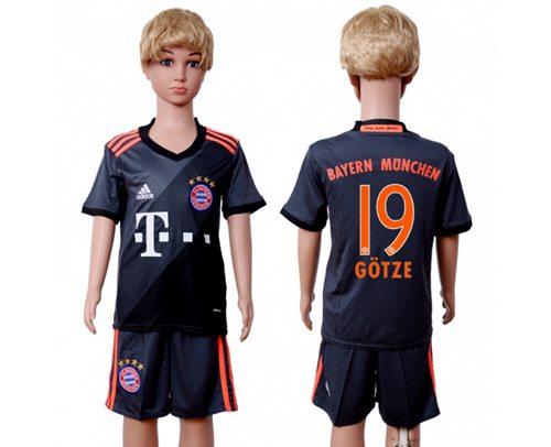 Bayern Munchen #19 Gotze Away Kid Soccer Club Jersey