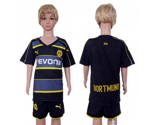Dortmund Blank Away Kid Soccer Club Jersey