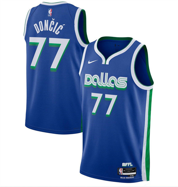 Youth Dallas Mavericks #77 Luka Doncic Blue City Edition Stitched Basketball Jersey