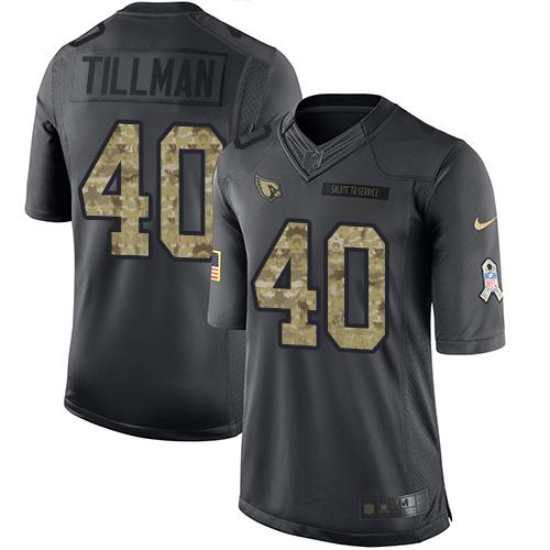Nike Cardinals #40 Pat Tillman Black Youth Stitched NFL Limited 2016 Salute to Service Jersey