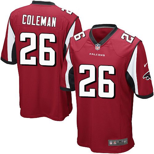 Nike Falcons #26 Tevin Coleman Red Team Color Youth Stitched NFL Elite Jersey