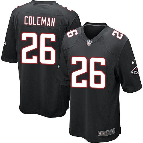 Nike Falcons #26 Tevin Coleman Black Alternate Youth Stitched NFL Elite Jersey
