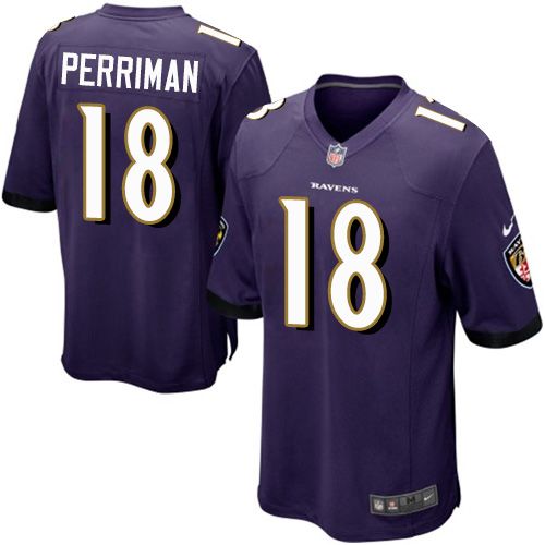 Nike Ravens #18 Breshad Perriman Purple Team Color Youth Stitched NFL New Elite Jersey