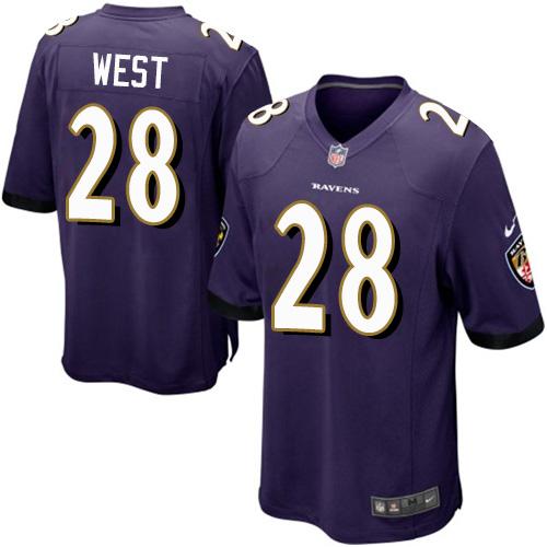 Nike Ravens #28 Terrance West Purple Team Color Youth Stitched NFL New Elite Jersey