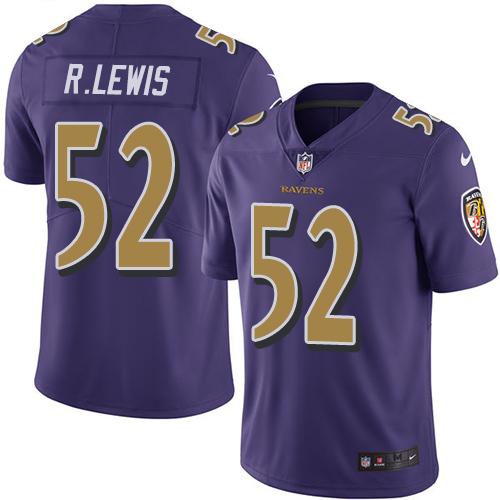 Nike Ravens #52 Ray Lewis Purple Youth Stitched NFL Limited Rush Jersey