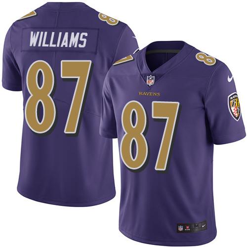 Nike Ravens #87 Maxx Williams Purple Youth Stitched NFL Limited Rush Jersey