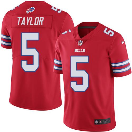 Nike Bills #5 Tyrod Taylor Red Youth Stitched NFL Limited Rush Jersey