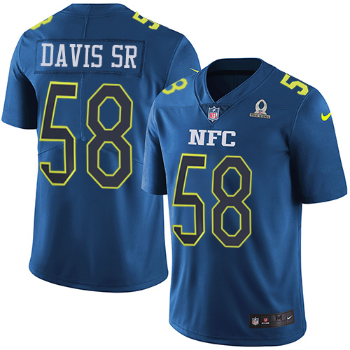 Nike Panthers #58 Thomas Davis Sr Navy Youth Stitched NFL Limited NFC 2017 Pro Bowl Jersey