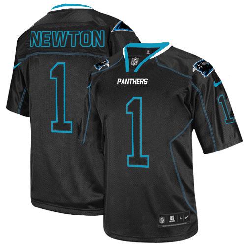 Nike Panthers #1 Cam Newton Lights Out Black Youth Stitched NFL Elite Jersey