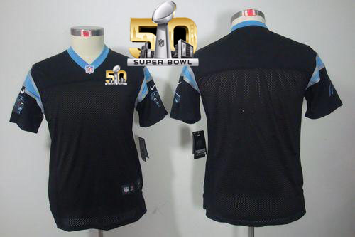 Nike Panthers Blank Black Team Color Super Bowl 50 Youth Stitched NFL Limited Jersey