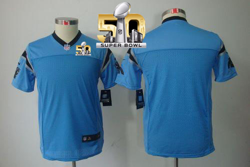 Nike Panthers Blank Blue Alternate Super Bowl 50 Youth Stitched NFL Limited Jersey