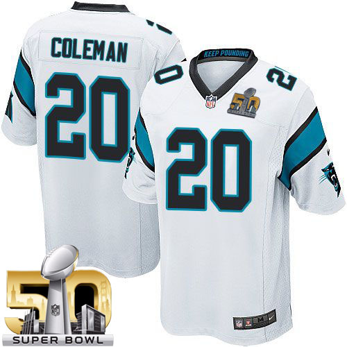 Nike Panthers #20 Kurt Coleman White Super Bowl 50 Youth Stitched NFL Elite Jersey