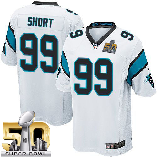 Nike Panthers #99 Kawann Short White Super Bowl 50 Youth Stitched NFL Elite Jersey