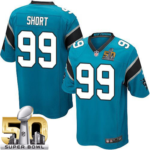 Nike Panthers #99 Kawann Short Blue Alternate Super Bowl 50 Youth Stitched NFL Elite Jersey
