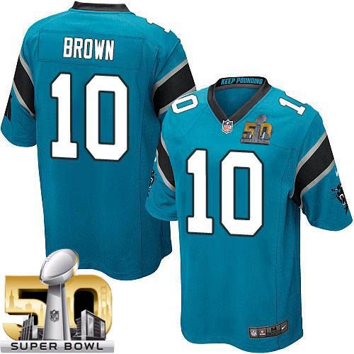 Nike Panthers #10 Corey Brown Blue Alternate Super Bowl 50 Youth Stitched NFL Elite Jersey