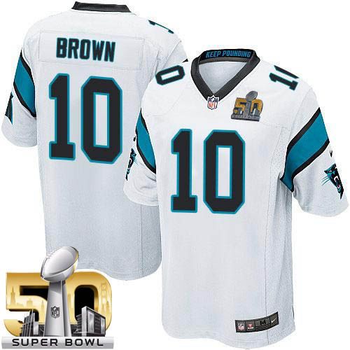 Nike Panthers #10 Corey Brown White Super Bowl 50 Youth Stitched NFL Elite Jersey