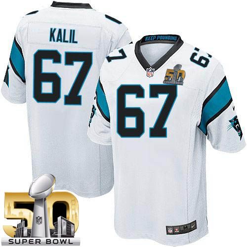 Nike Panthers #67 Ryan Kalil White Super Bowl 50 Youth Stitched NFL Elite Jersey